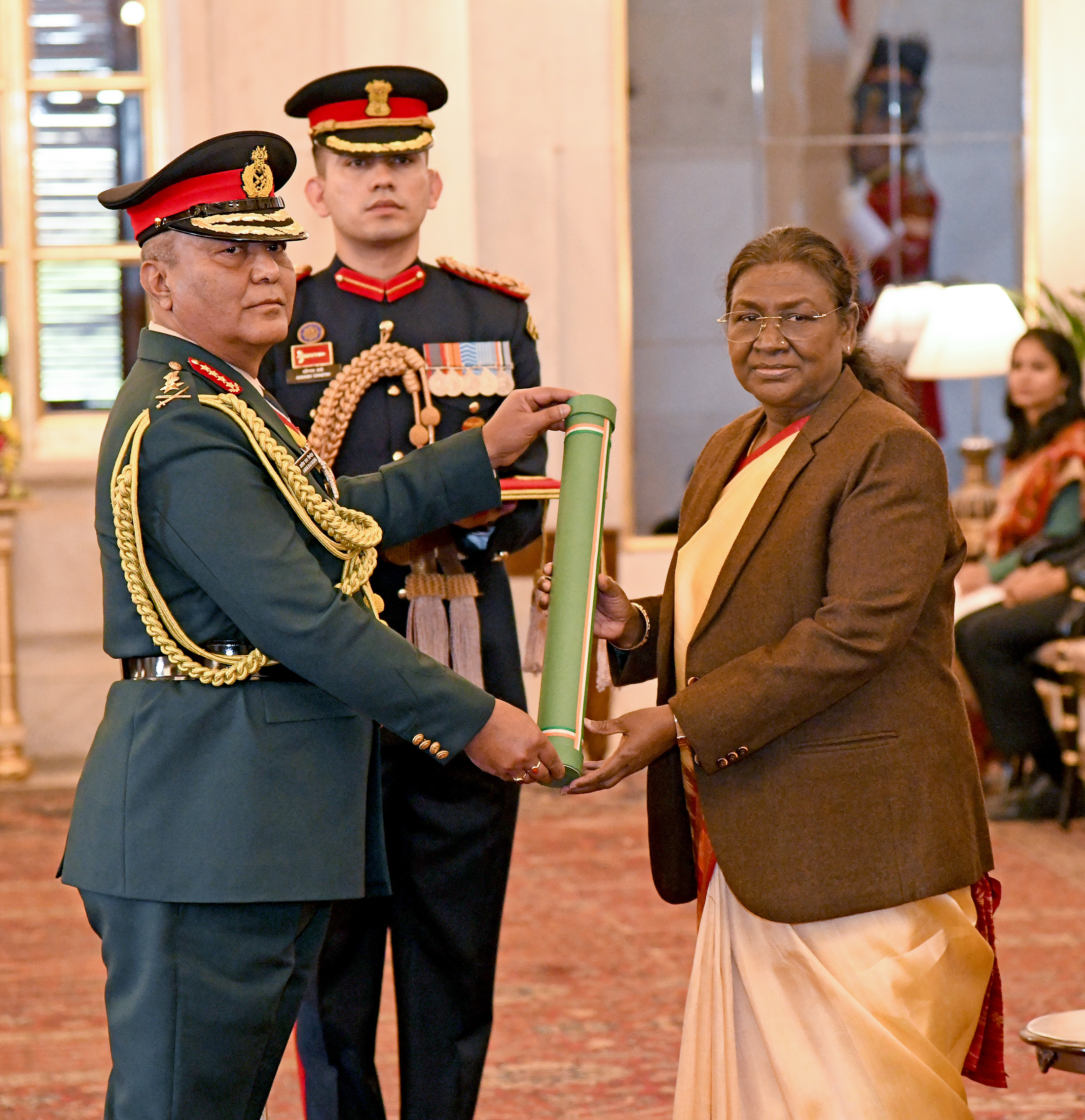 President of India Confers Honorary Rank of General on Nepal's Chief of Army Staff. On December 12, 2024, the President of India, Smt. Droupadi Murmu, conferred the Honorary Rank of General of the Indian Army on General Ashok Raj Sigdel, Chief of the Army Staff of the Nepali Army. This prestigious recognition was bestowed upon him for his exceptional military skills and his pivotal role in strengthening the longstanding ties between India and Nepal.